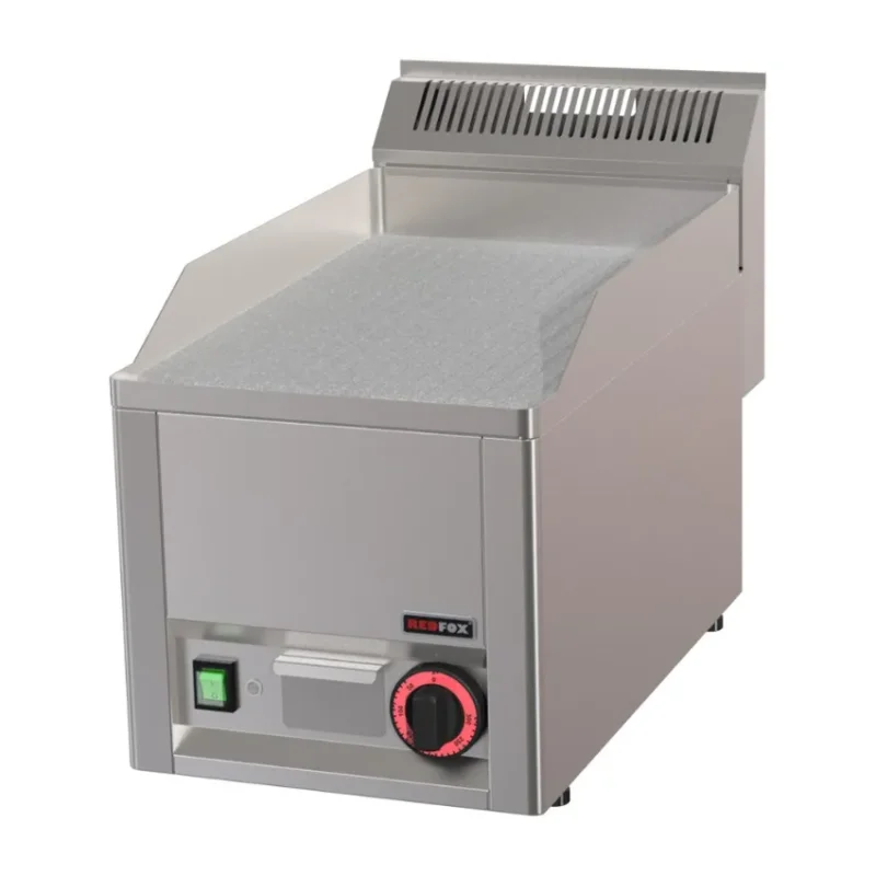 Plaque à snacker à poser sans soubassement monophasée surface nervurée chrome durable avec une 320x480mm en Usine Directe