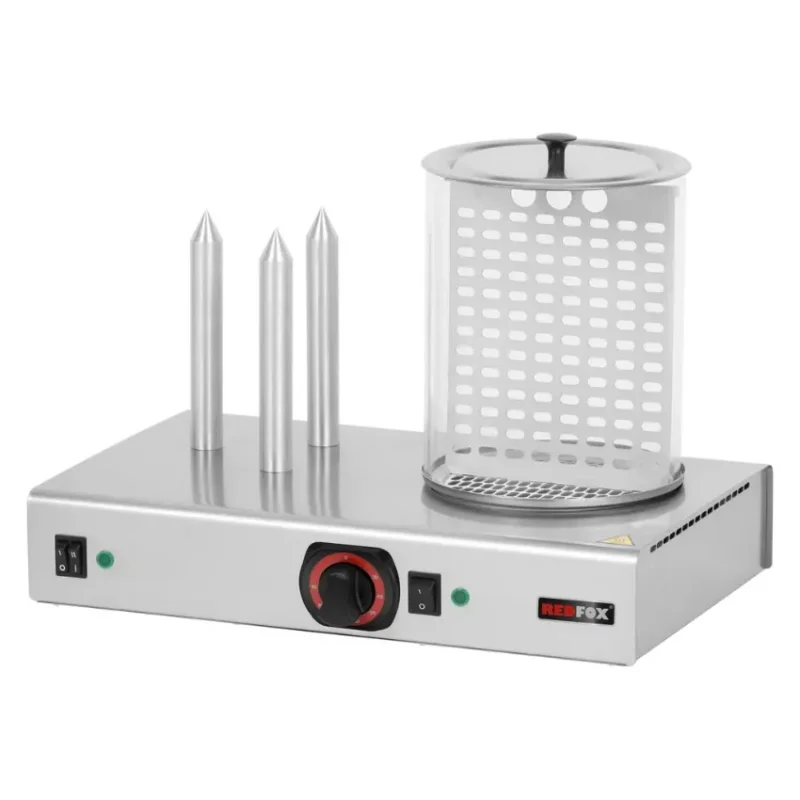 Acheter En Ligne Chauffe-saucisses monophasé à 3 plots 100°c max avec un manchon en verre