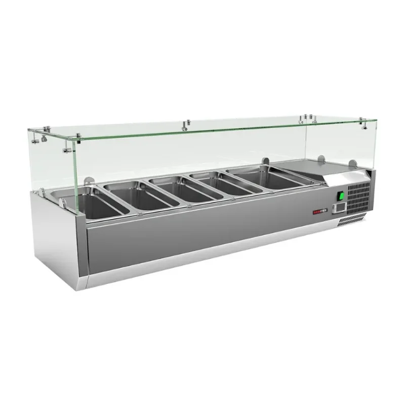 Seulement Aujourd’hui Saladette à poser en inox pour bacs 1x gn 1/2 et 4x gn 1/3 de +2° à +8°