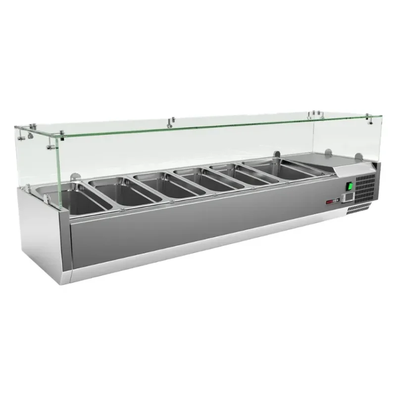 Saladette à poser vitrée +2° / +8° pour bacs 1x gn 1/2 et 5x gn 1/3 Achat Immédiat