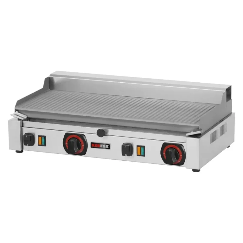 Super Prix Plaque à snacker à poser électrique en inox surface rainurée à 570x240mm