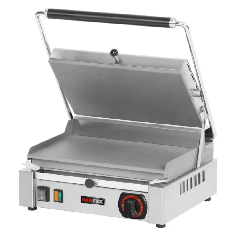 Gril de contact monophasé en inox à plaques planes avec tiroir de la récupération de la graisse Dernier Modèle