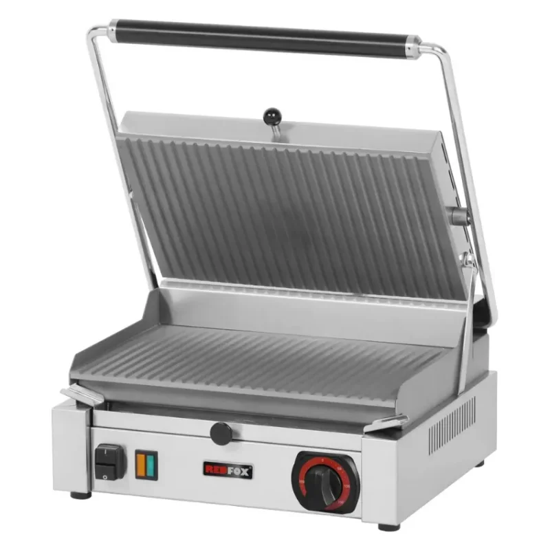 Offre Limitée Gril de contact monophasé en inox à plaques rainurées