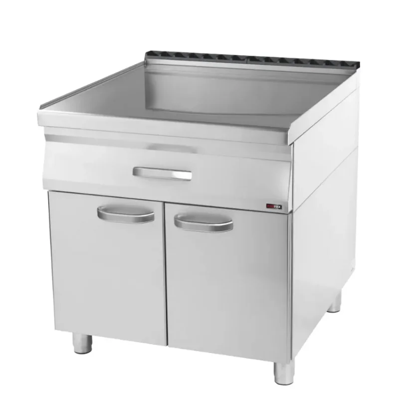 Prix Cassé Plan de travail inox équipé d’1 tiroir avec 2 bacs gn 1/1 et 2 portes