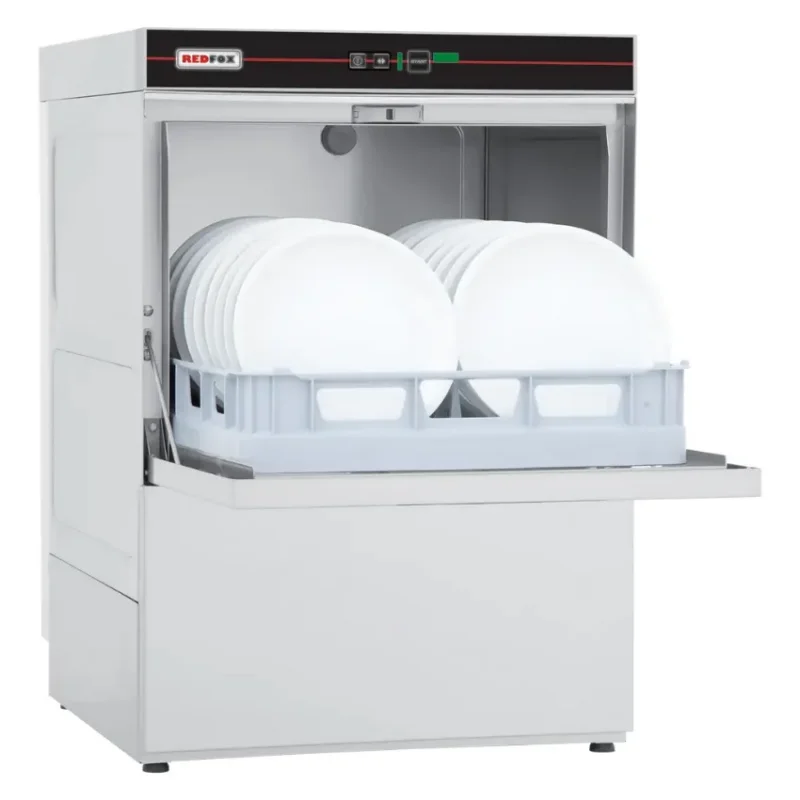 Lave-vaisselle frontal triphasé revêtement simple avec pompe de vidange panier 390x390mm Solde