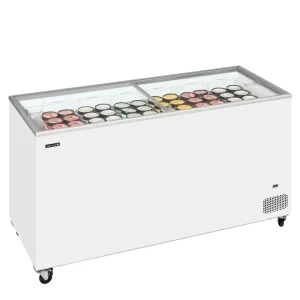 Achat Immédiat Congélateur bahut 486l à deux couvercles coulissants plats et vitrés
