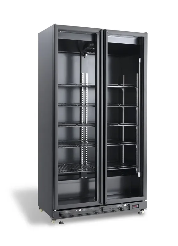 Armoire réfrigérée 2 portes vitrées noire 850 l combisteel - 7455.1918 Authentique