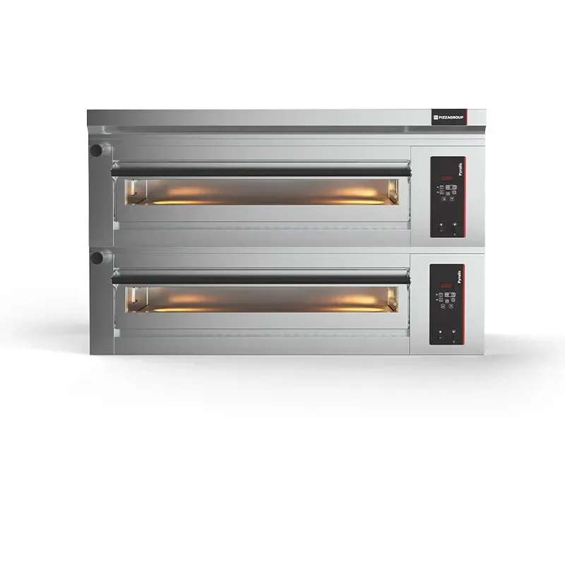 Four à pizza professionnel électrique commande digitale 2 chambres 4 pizzas diamètre 30 à 34 cm Authentique