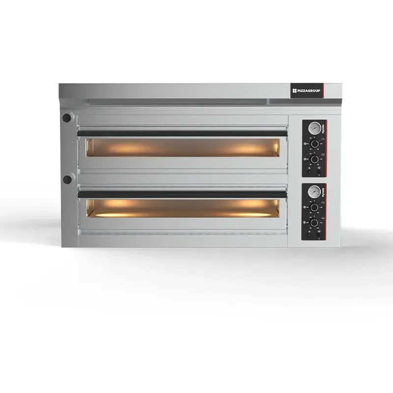 Achat Immédiat Four a pizza professionnel électrique large commande mécanique 2 chambres 6 pizza diamètre 30-34 cm
