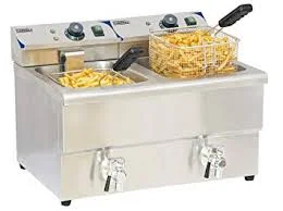 Friteuse électrique avec vanne de vidange 2 x 8 litres Usine Directe