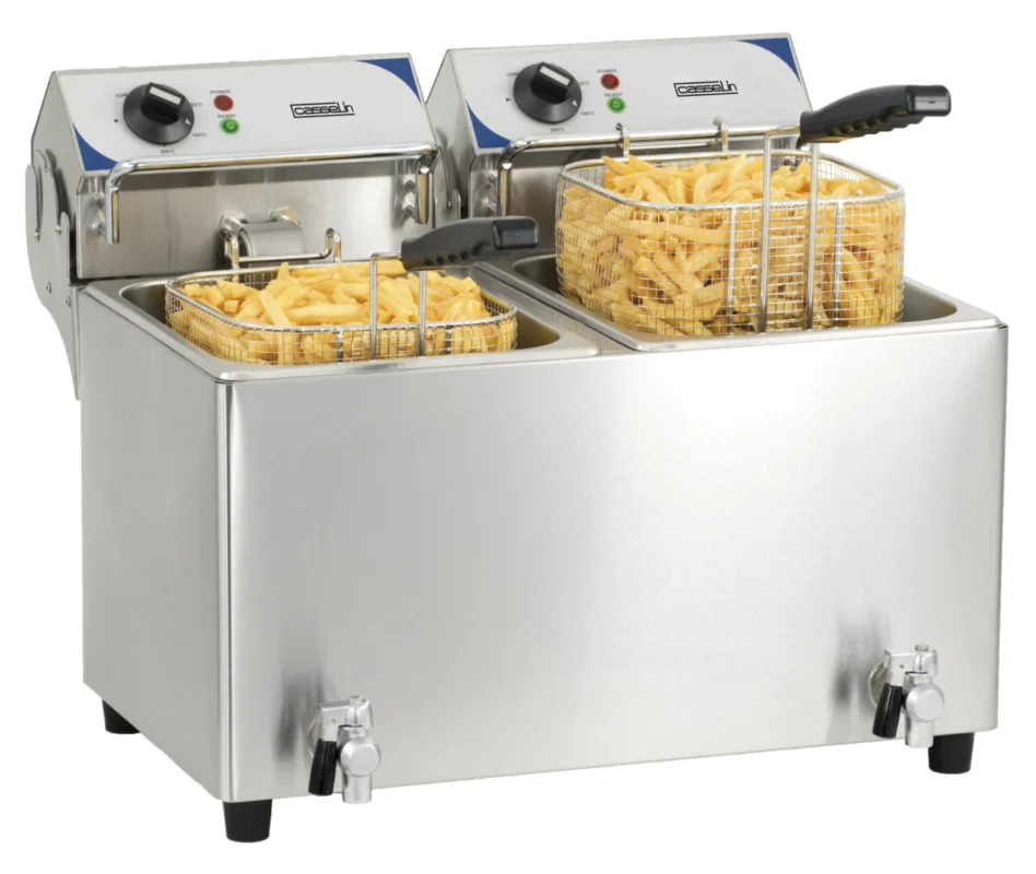 Friteuse électrique avec vanne de vidange 2 x 7 litres Prix Choc