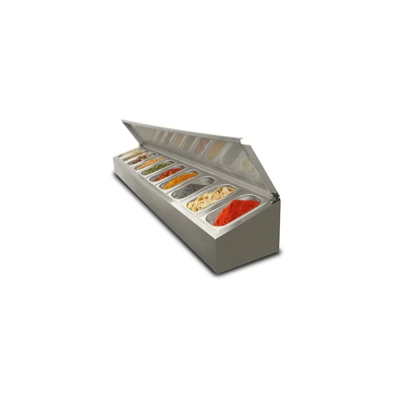Présentoir à épices 10x 1/4GN couvercle Offre Limitée