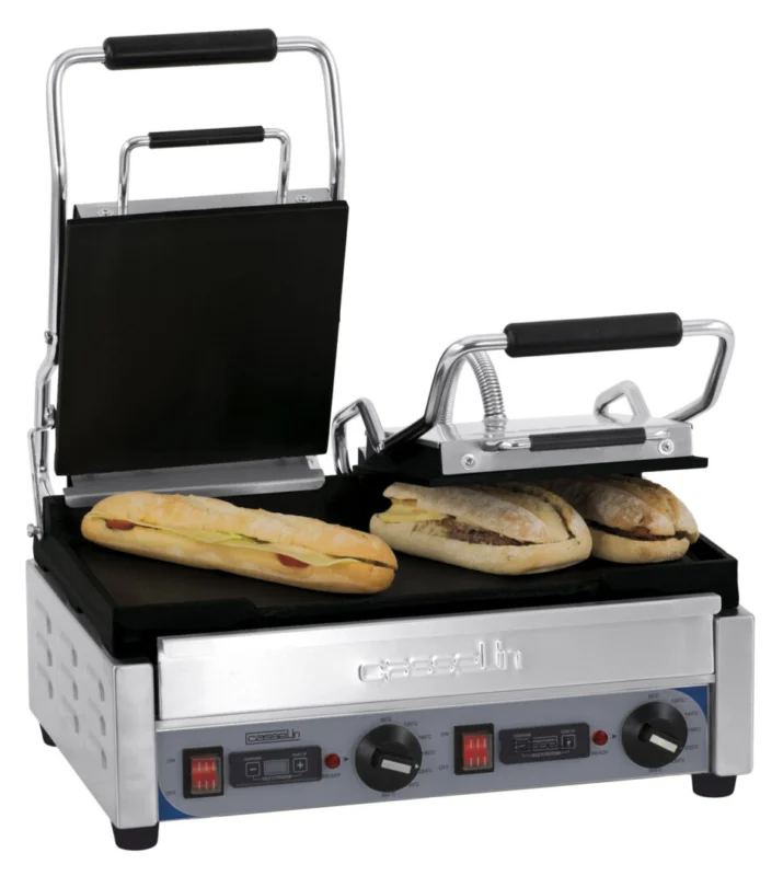 Dernière Chance Grill Panini double Premium Lisse – Lisse avec minuteur