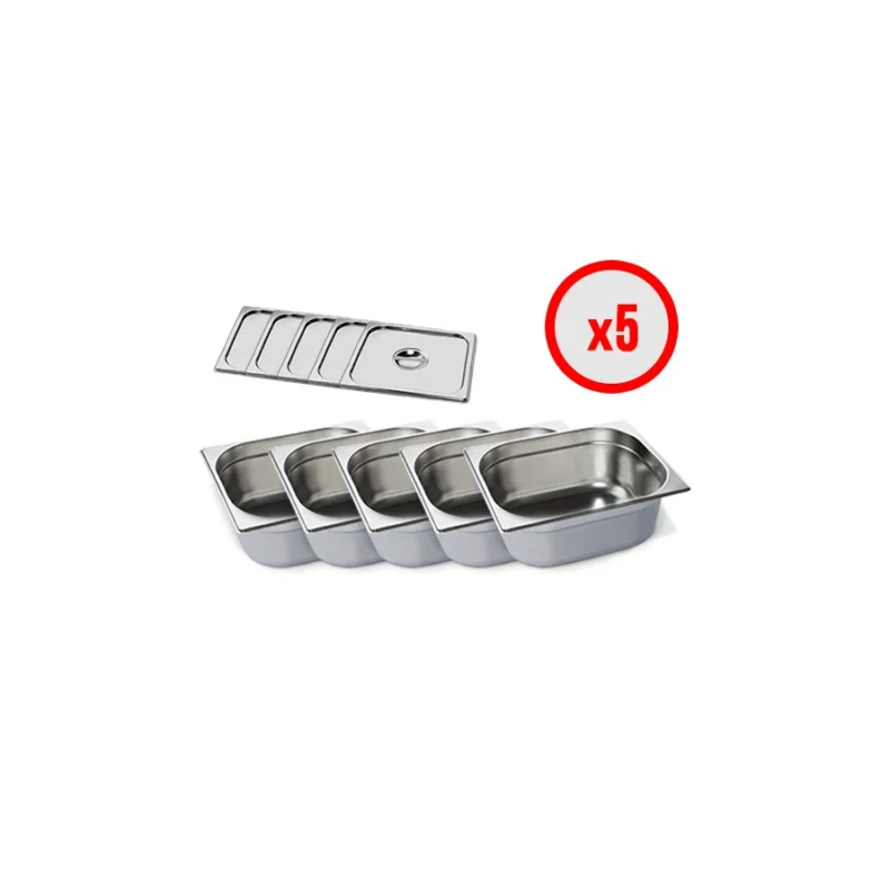 Prix Bas Pack X5 Bac Gastro GN 1/2 + Couvercle (prof. 150mm)