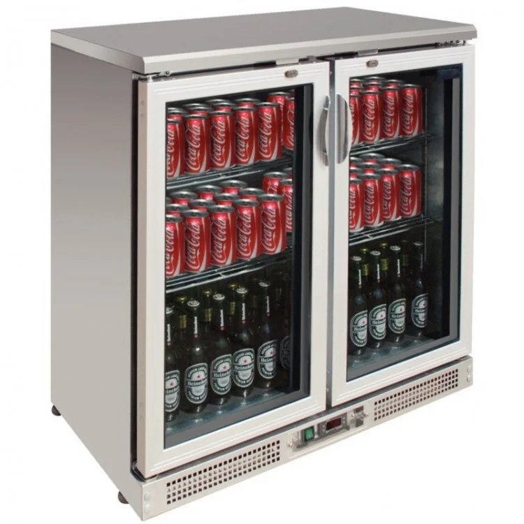 Meilleure Vente Arrière bar inox / 2 portes pivotante vitrée