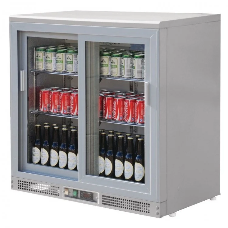 Acheter Direct Arrière bar inox / 2 portes coulissante vitrée
