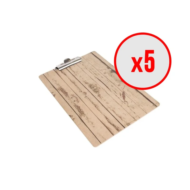 Affaire À Saisir 5 x Plaques porte-menu effet bois – A4