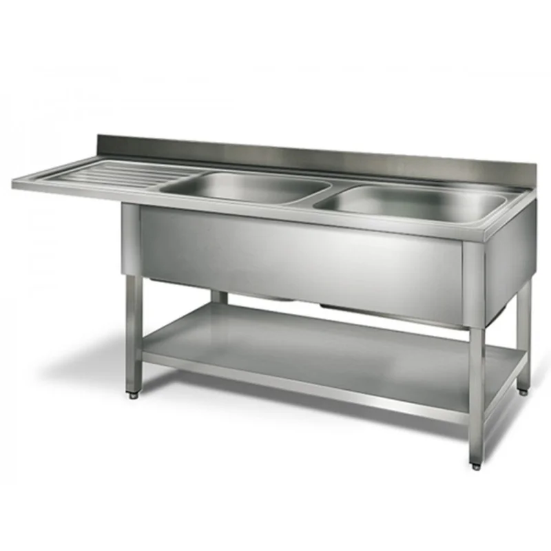 Affaire À Saisir Table lave-vaisselle 2 éviers prof.700 – égouttoir G / 1800 mm