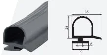 Joint bourrelet caoutchouc noir pour meuble froid professionnel Longueur 5m Expédition Rapide