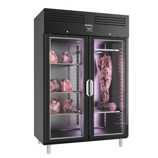 Armoire de maturation 2 portes vitrées 1240 litres noire INFRICO Nouvelle Collection