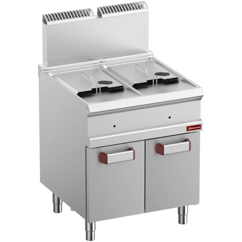Promotion Friteuse professionnelle gaz 2x14 litres sur placard DIAMOND