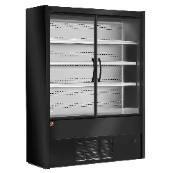 Vitrine réfrigérée verticale noire libre service portes battantes longueur 1000mm DIAMOND Certifié
