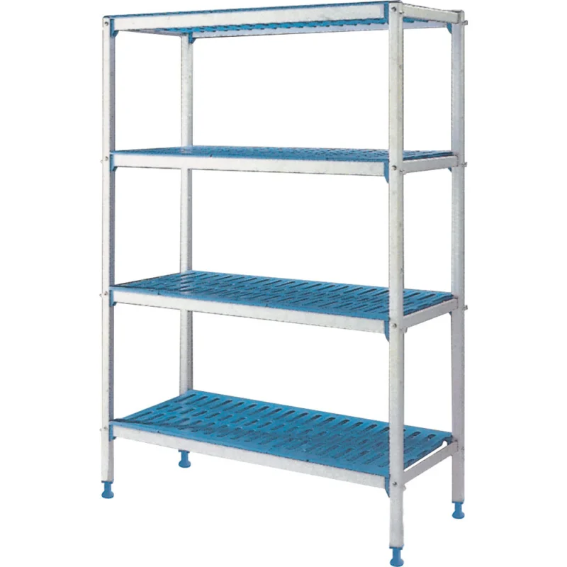 Certifié Rayonnage linéaire en aluminium 4 niveaux 1290x400x1750