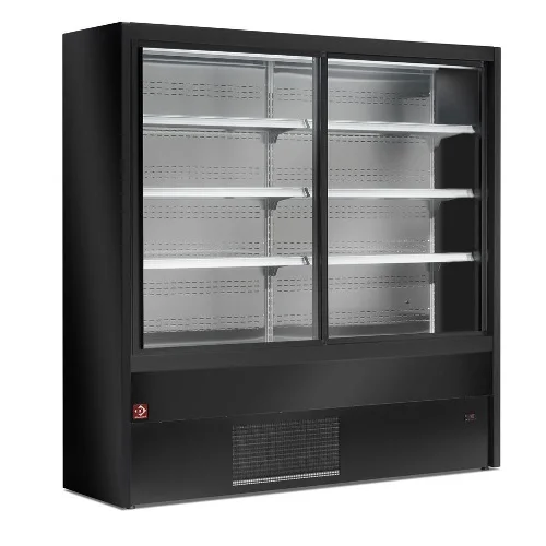 Vitrine réfrigérée verticale noire portes coulissantes longueur 1500mm DIAMOND - PADOVA LINE Offre Spéciale