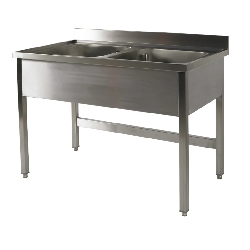 Plonge inox 2 bacs sans égouttoir 1200x700mm BERTRAND - PL/1225 Acheter Direct