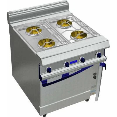 Fourneau 4 feux vifs sur four gaz CAPIC profondeur 900mm Vente Flash