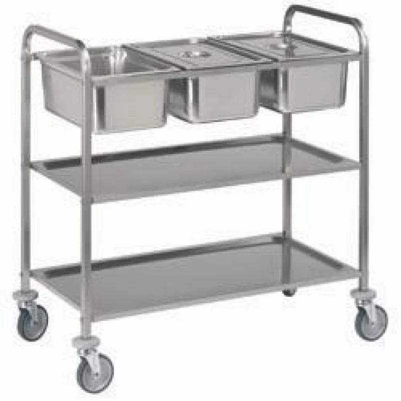 Chariot de service inox 2 niveaux 3xGN1/1 Longueur 1120mm DIAMOND - CP3/311 Promotion