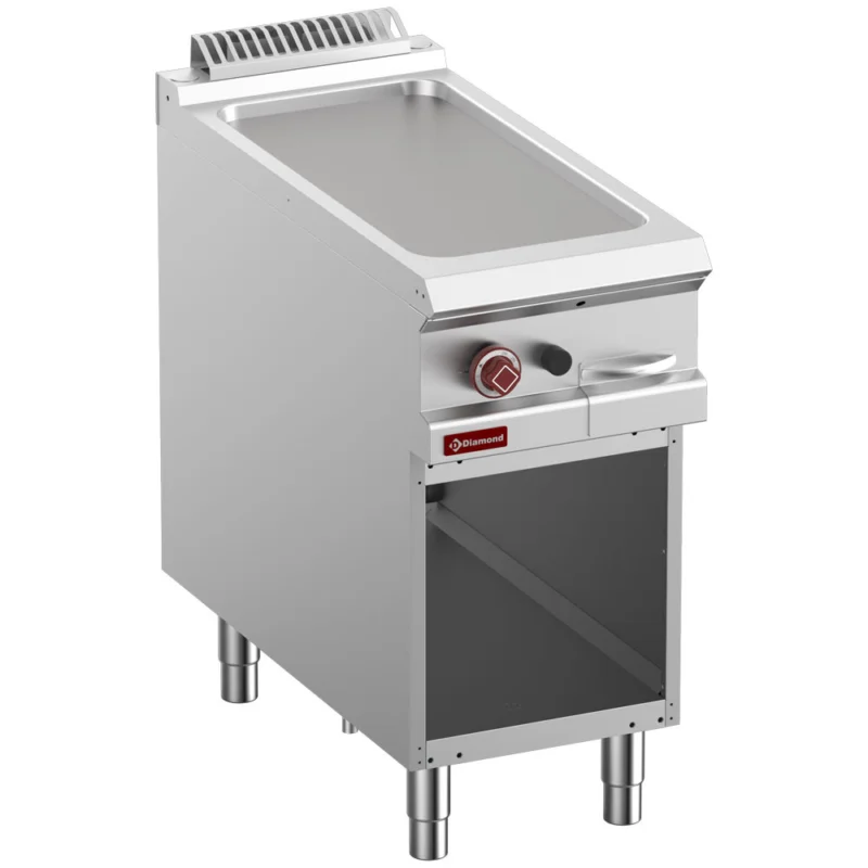 Expédié Aujourd’hui Plancha professionnelle gaz lisse en fonte 1 zone sur baie libre DIAMOND profondeur 900mm