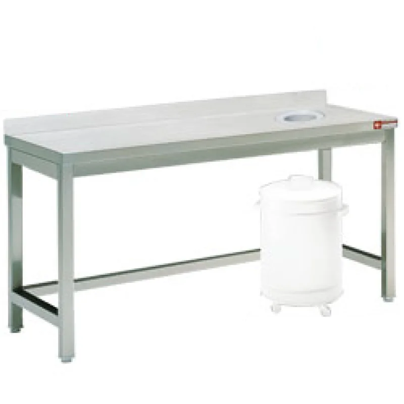 Livraison Express Table de travail inox avec trou vide ordures Largeur 1200mm DIAMOND - TS1270A