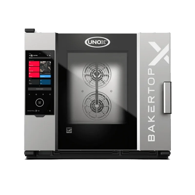 Four mixte professionnel de comptoir BAKERTOP-X™ Digital.ID™ - 5 x 600 x 400 - Ouverture à droite - UNOX Meilleure Vente