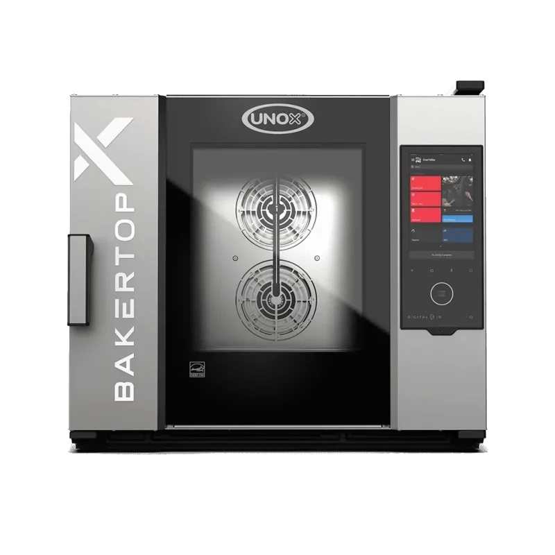 Four mixte professionnel de comptoir BAKERTOP-X™ Digital.ID™ - 5 x 600 x 400 - Ouverture à gauche - UNOX Réduction