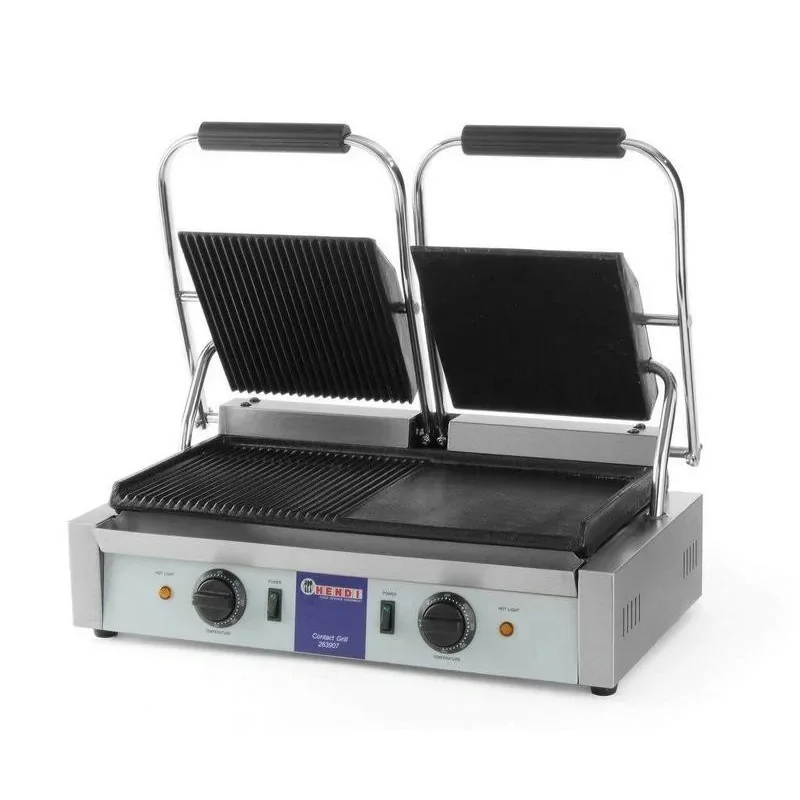 Grill Paninis double - Plaques mixtes lisses - rainurées - Nouvelle Collection