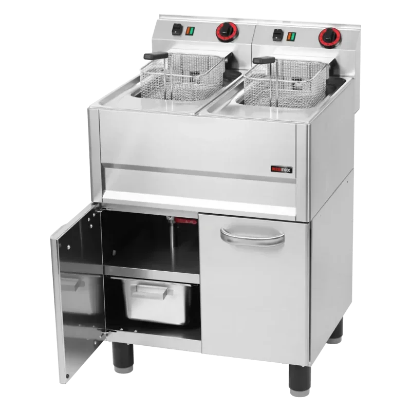 Promotion Saisonnière Friteuse électrique 13+13L sur meuble 400V - 658*609*900 - REDFOX