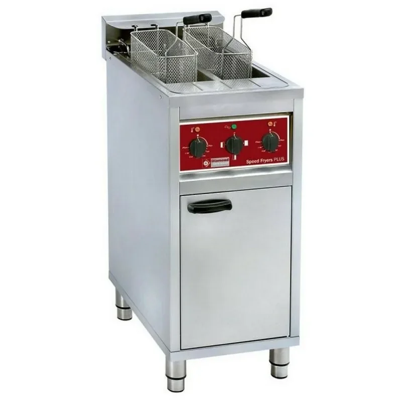 Friteuse professionnelle électrique sur coffre -2 x 10 litres - DIAMOND Haute Qualité