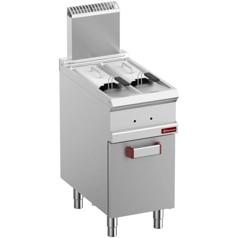 Friteuse professionnelle gaz 2 cuves 7 litres sur armoire - 400x700(730)x850/1180 mm Paiement Sécurisé