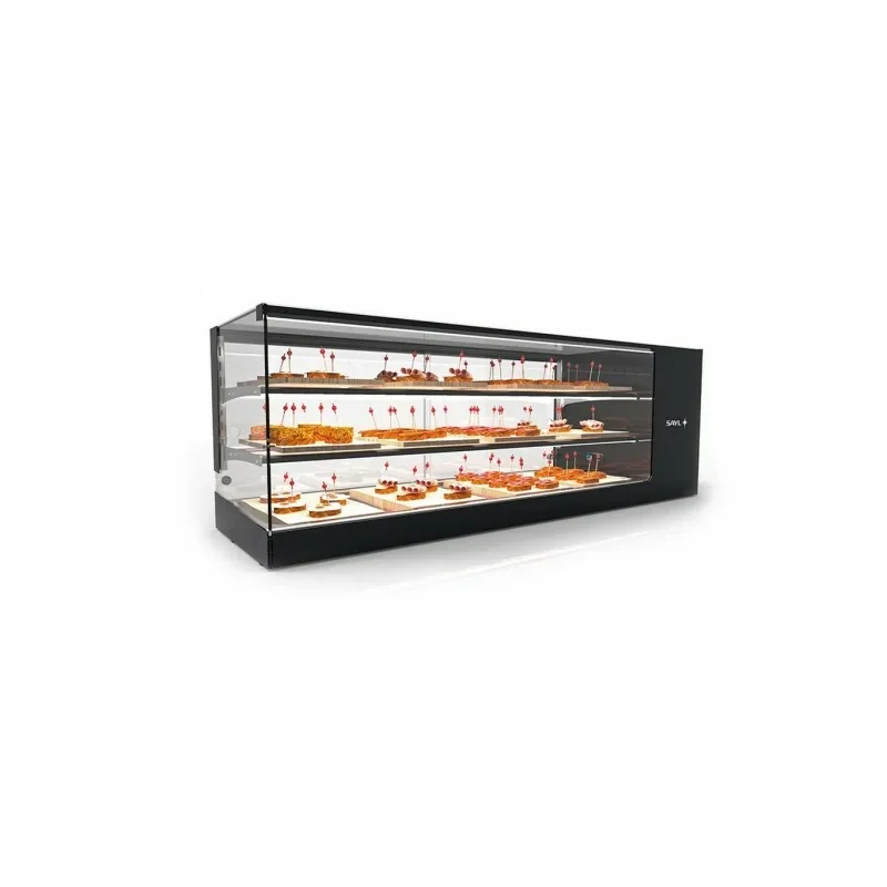 Vitrine réfrigérée Logic Triple - 2 étagères - 4, 6 ou 8 bacs GN 1/3 ou Surface plane au choix - Commander Vite