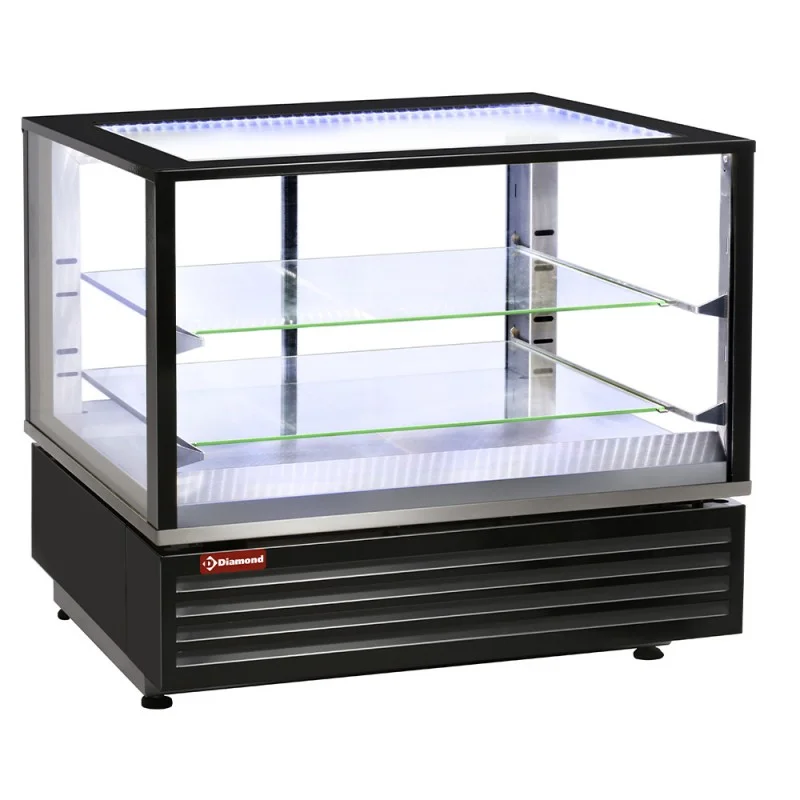 Vitrine chauffante EN ou GN, ventilée, 2 niv., noir dim. 785x675xh720 Meilleur Prix