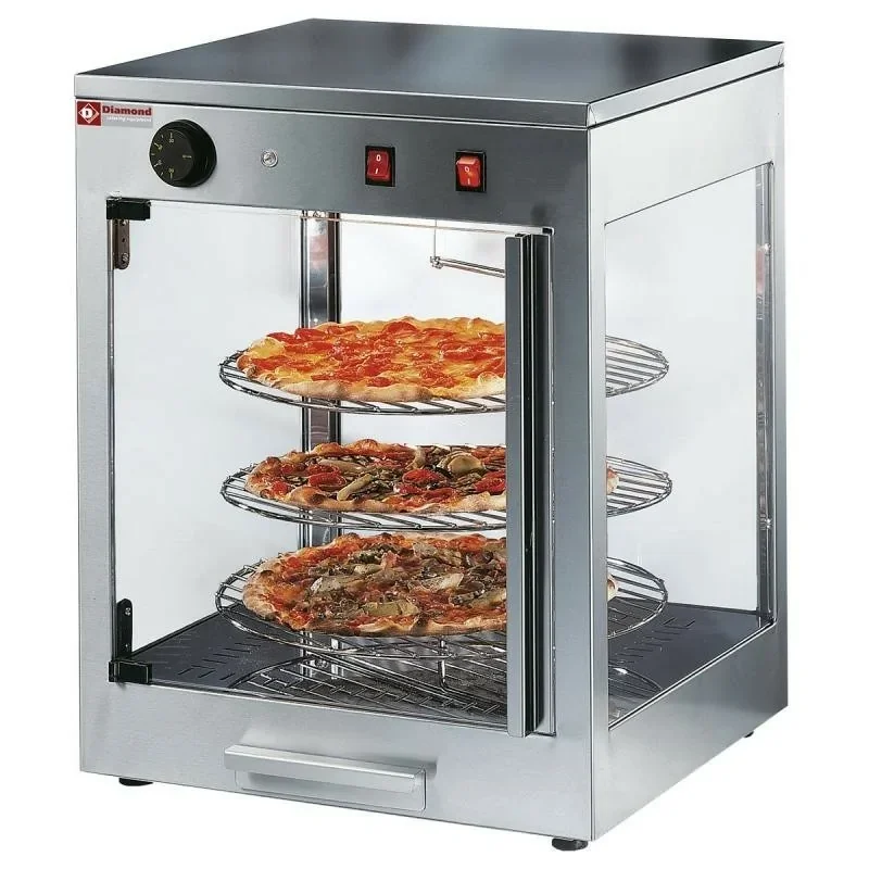 Offre Spéciale Vitrine chauffante rotative pour pizzas - Ø 38 cm - DIAMOND