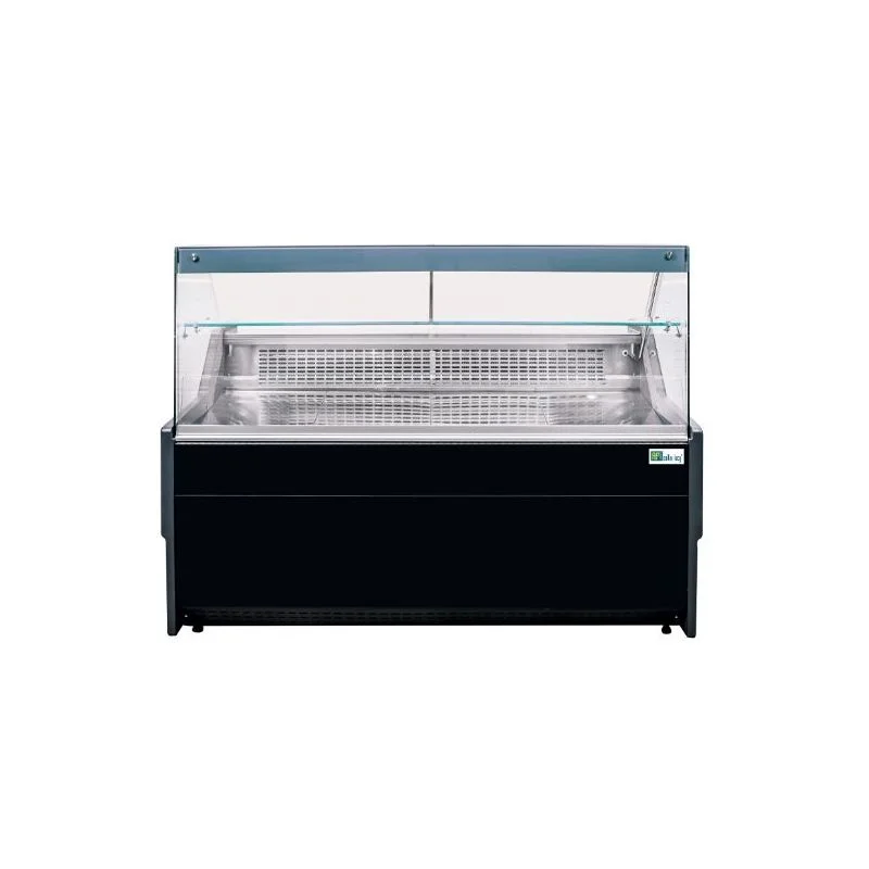 Acheter En Ligne Comptoir d'exposition noir - vitrage droit - 2590 x 900 x 1230 mm - froid ventilé