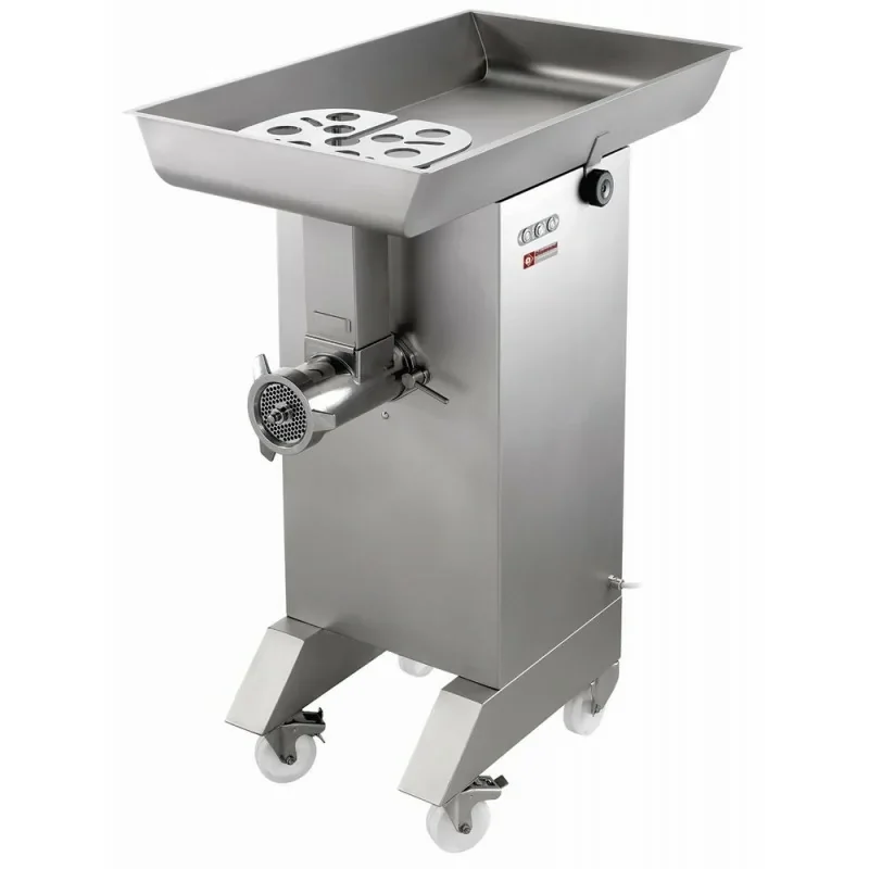 Hachoir à viande inox - n°42 - Ø 4.5 mm - (800-1000 kg/h) - avec support sur roues Promotion Saisonnière
