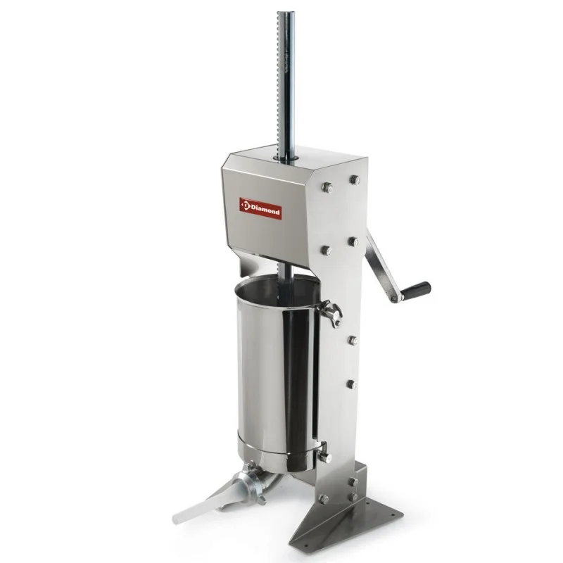 Poussoir manuel vertical en inox 12 litres poussoir a viande bourreuse a saucisses 435x260xh800/1100 Nouvelle Collection