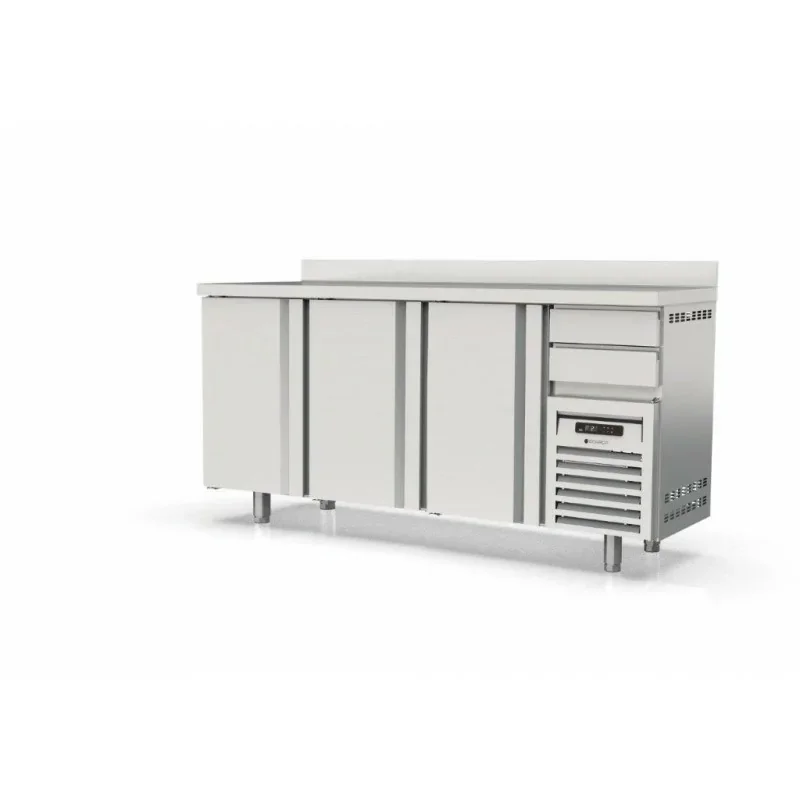 Arrière bar 600 positif 3 p. et 2 tiroirs neutres- 504 L - CORECO- 2050X630X1180mm Livraison Express