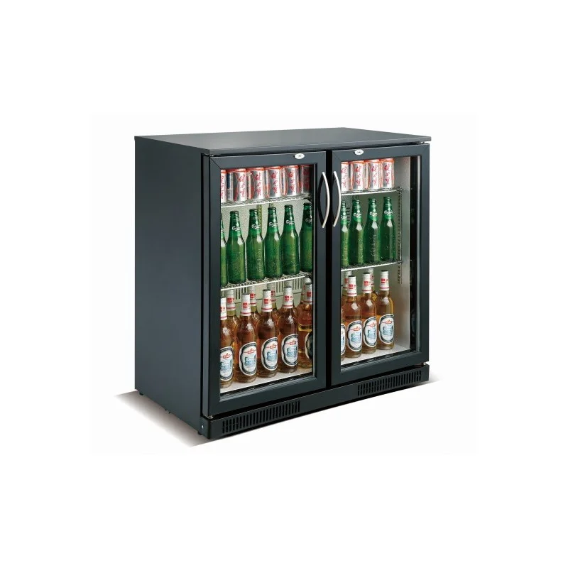 Prix Choc ARRIÈRE BAR RÉFRIGÉRÉE NOIR 2 PORTES - 900x500x900 mm