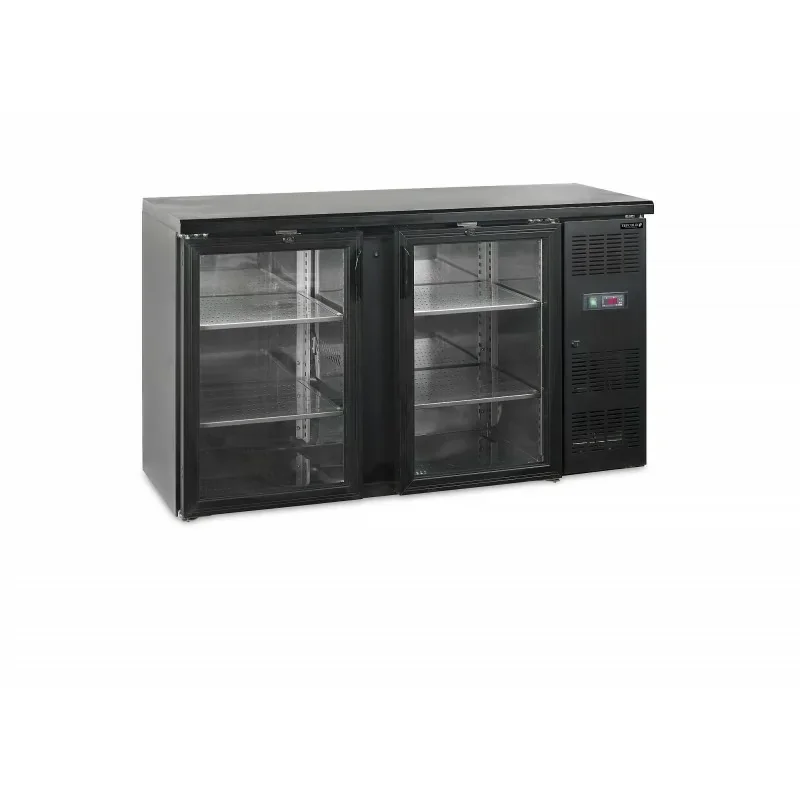 Arrière de bar - 2 à 10 - °C - 2 portes vitrées battantes à fermeture automatique - Noir - Électronique - Ventilé Meilleur Prix