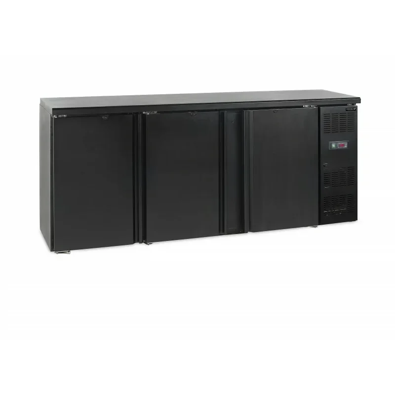 Arrière de bar - 2 à 10 - °C - 3 portes battantes à fermeture automatique - Noir - Électronique - Ventilé Petit Prix