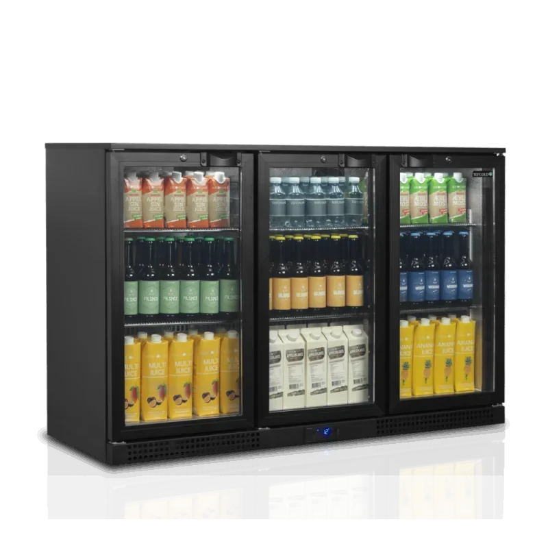 Super Prix Arrière de bar - 2 à 10 - °C - 3 portes vitrées battantes - Noir - 900 x 520 x 900 mm